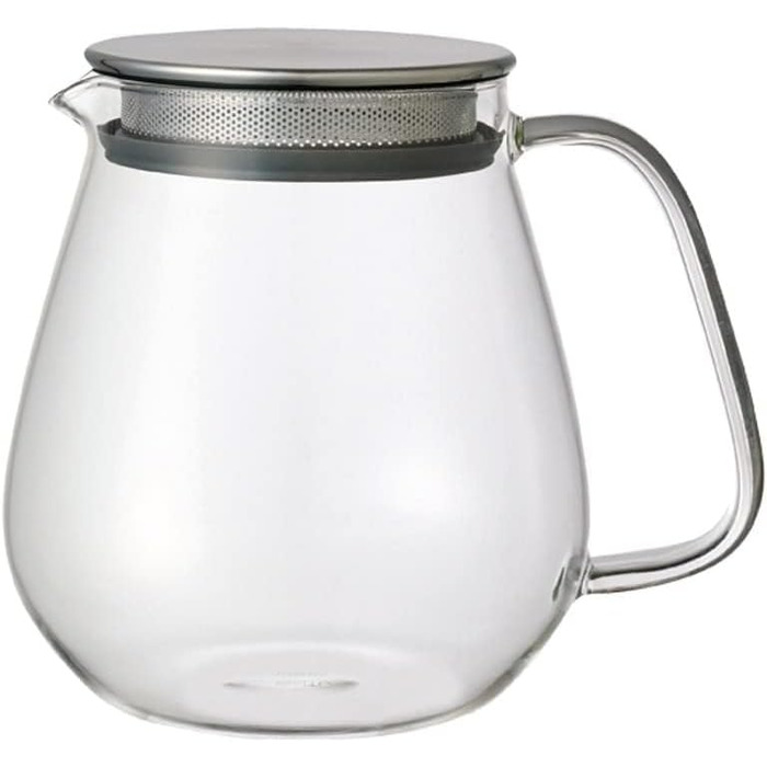 Kinto Unitea One Touch Teapot from Stainless Steel, 720 ml, Heat-Resistant Glass Teapot with Stainless Steel Infuser in Lid (Japan Import)