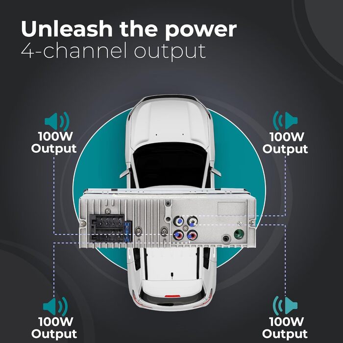 Автомагнітола Caliber 1DIN Bluetooth, FM-тюнер, 4x100Вт, USB/MicroSD, зарядка 2.1A, AUX, гучний зв'язок, зовнішній мікрофон, RCA, MP3/WMA/APE/FLAC