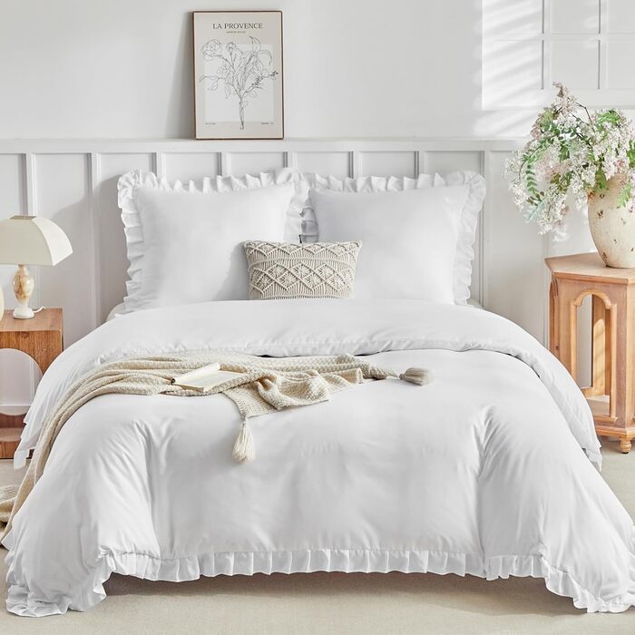 Комплект постільної білизни Lekesky 135x200 (4 шт.) - сірий, квітковий принт, поліестер мікрофібра, з блискавкою