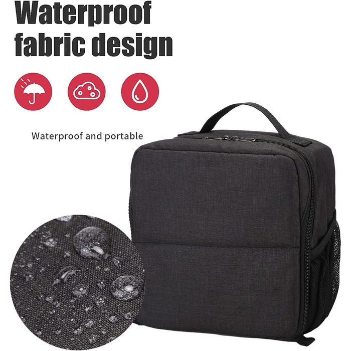 Чохол-вставка для камери BAIGIO з м'якою підкладкою, захисний, для об'єктивів та фотообладнання Sony, Canon, Nikon (чорний)