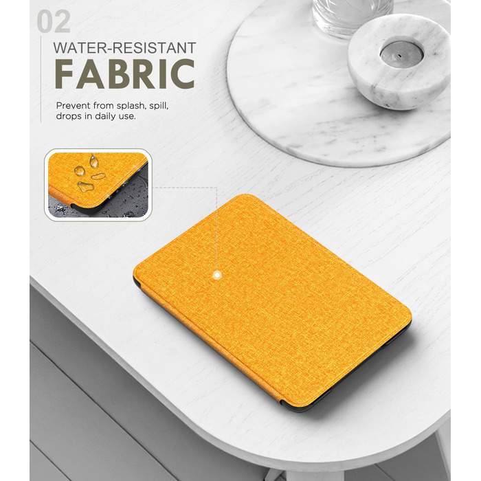 Чохол для Kindle 11 (2024/2022) MoKo, Оранжевий Denim, з авто-вимиканням, Smart Cover для Kindle 11-го покоління