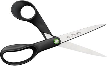 Універсальні ножиці Fiskars ReNew 21 см, чорні, з переробленої нержавіючої сталі та пластику, ергономічна ручка, серія Functional Form