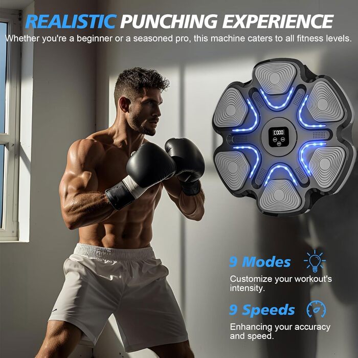 Музична боксівська машина Sunshine Smile Liteboxer: тренування на стіні з Bluetooth та регулюванням швидкості