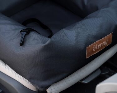 Крісло для собак у машину Petsen з іменем, чорне, для маленьких собак, з поводом