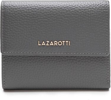 Жіночий шкіряний гаманець Lazarotti Bologna середній, з кнопкою, 8 відділень для карток, монетниця, RFID-захист, 12x10x3 см, регулюється по ширині