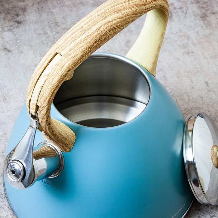 Свисток-чайник з нержавіючої сталі, 3 л, для індукційних, газових та електричних плит (Blue)