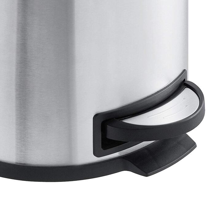 Сміттєвий бак SVITA T20 з нержавіючої сталі, 20 літрів, з педаллю, срібний колір. Підійде для кухні.