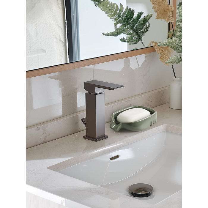 Керамічна миска для мила BosilunLife з отвором для стоку води – неслизька підставка для мила, квадратна, сучасна та мінімалістична, для ванної кімнати, душу, кухні, умивальника (Сірий, Зелений)