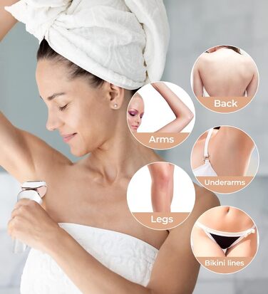 Електричний жіночий епілятор: бездротовий тример для тіла, бікіні, ніг та під пахвами (вологий/сухий)