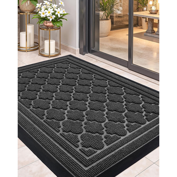 Килимок для дому та вулиці Color G, 43.5 x 75 см, неслизький, миючий, для входу, балкону (сірий)
