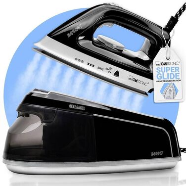 Праска-парогенератор Clatronic DBS 3749 чорна | 3,5 бар, 1,2 л, 2400 Вт | Анти-крапельна система, Superglide-підошва