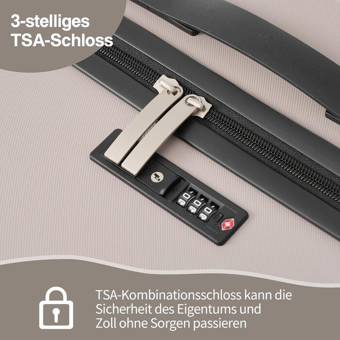 Набір валіз Merax TSA 3 шт. (M-L-XL) з телескопічним ручками та 4 колесами, чорний, PP-матеріал