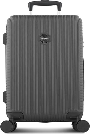 Чемодан ручної об'єм 55x40x20 см з телескопічною ручкою, ABS, з TSA-замком, чорний