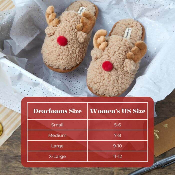 Тапочки-халати Dearfoams Unisex з оленем - святковий новорічний стиль X-Large