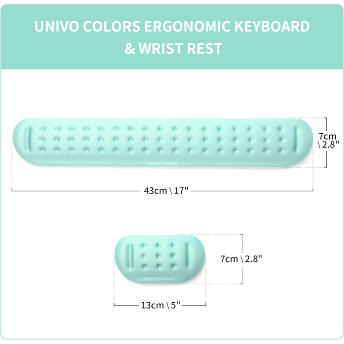 Підставка для зап'ястя Univo Colors Marineblau: М'який Memory Foam для комп'ютера, ноутбука, офісу, геймінгу