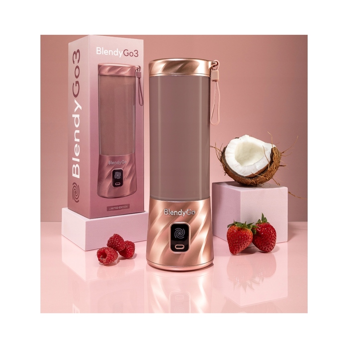 Портативний стакановий блендер BlendyGo 3, міксер 250 Вт, рожевий (ідеальний подарунок)