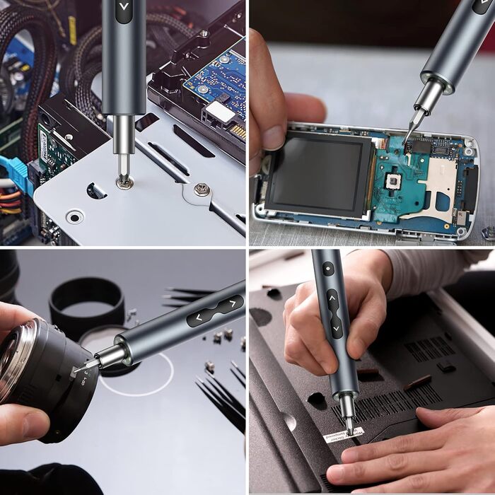 Міні електрична викрутка 28 в 1: набір прецизійних викруток з LED-підсвічуванням для телефонів, годинників, ноутбуків