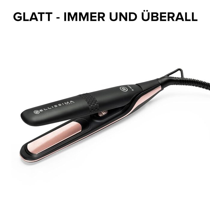Випрямляч для волосся Bellissima Mini - компактний, для подорожей, з керамічним покриттям, 200°C, автоматичне напруження, сумочка для краси