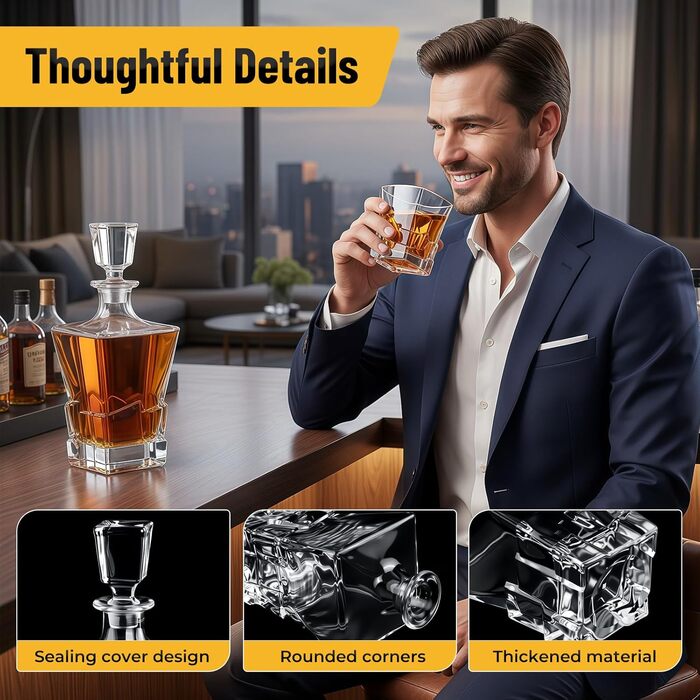 Набір віскі: декантик 800 мл, 2 келихи, 8 каменів, набір віскі та келихів