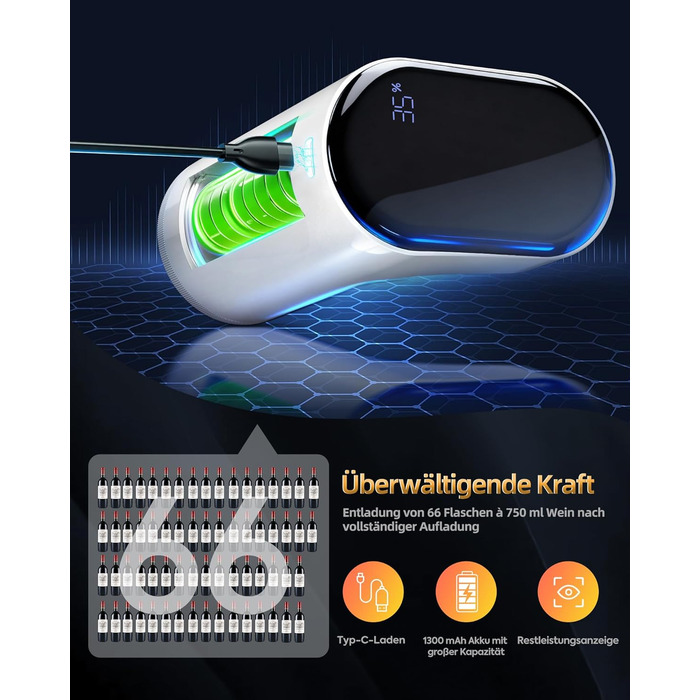 Електричний декантер для вина 5-в-1 з регульованою дозуванням, цифровий виливач, автоматичний дозатор вина, подарунок на день народження, День святого Валентина