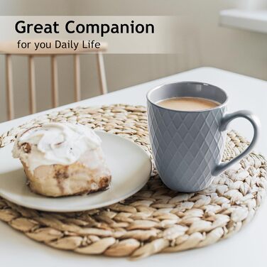 MIAMI – 6 x 400 ml – Coffee Cup Set/Mugs – Modern Matte Ceramic Cup – Large Coffee Cup – Palmanova Collection (Ocean)