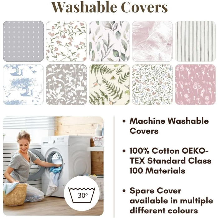 Подушка для вагітних BellaMoon 3-в-1 – підтримка всього тіла, C-подібна форма, для сну, годування та як ліжко для малюка, знімний бавовняний чохол (Waterleaves)