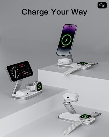 Бездротовий зарядний пристрій 3-в-1 MagSafe для iPhone, Apple Watch та AirPods Pro (Darkish)