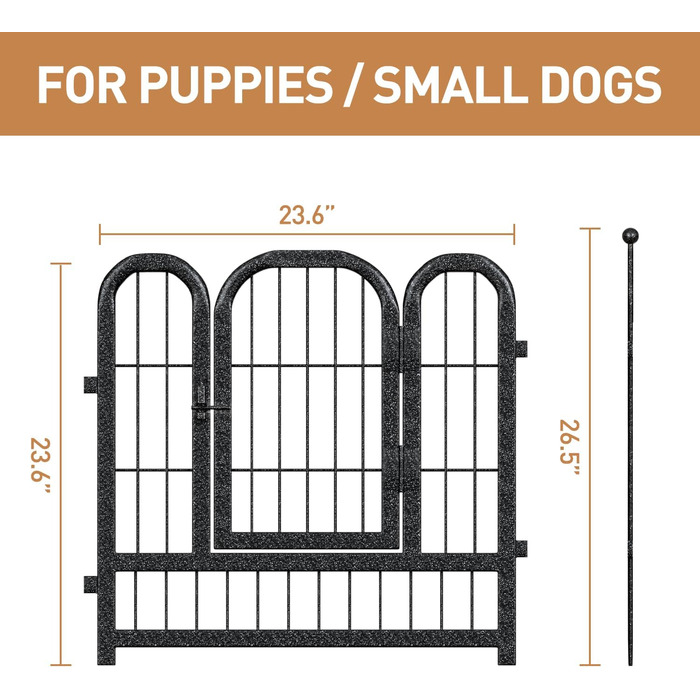 Металевий вольєр для собак, 61 см, 24 панелі: ідеальний загін для великих, середніх та маленьких собак, для дому та вулиці, кемпінгу, двору та автодому
