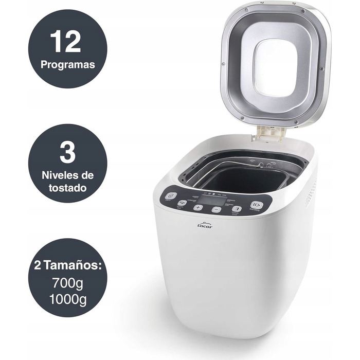Хлібопічка Lacor 1 біла, 550 Вт