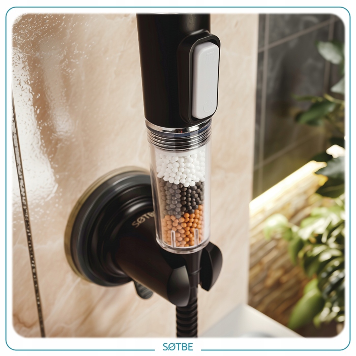 Душова лійка з фільтром SOTBE, чорна, економна
