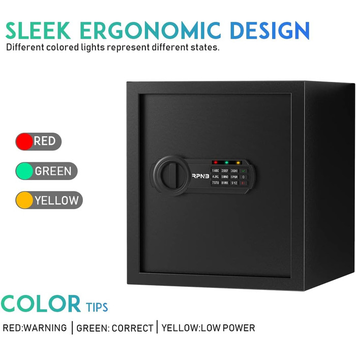 Електронний сейф RPNB Luxus Tresor з кодовим замком, 51 л - для дому, офісу, готелю, зберігання грошей та коштовностей