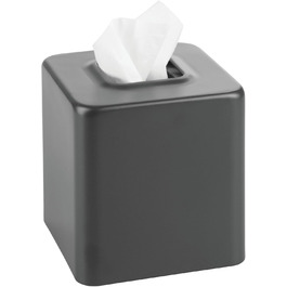 mDesign Square Tissue Box Cover, Steel, Modern Facial Tissue Holder for Bathroom, Vanity, Bedroom, Dresser, Desk, Office, and Tables – Unity Collection – Marble