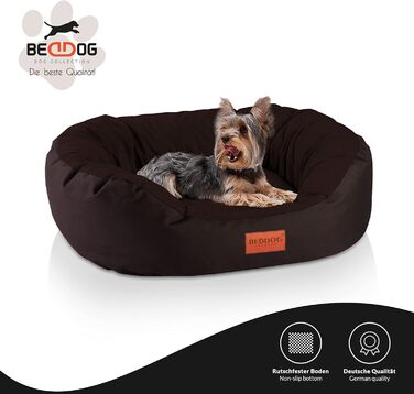 Льожа для собак середніх порід - BedDog: кілтрум, корзина, диван, ліжко для собак (65x55x21 см, коричневий)