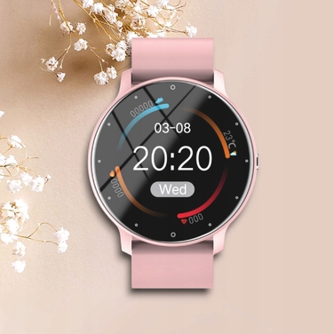 Смарт-годинник Smart-Trend, рожевий, гумовий ремінець, сенсорний екран, водонепроникний