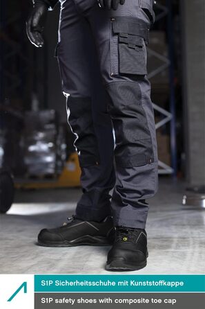 Робоче взуття ACE Sapphire S1-P - безпечне взуття з металевим носком для жінок та чоловіків - надзвичайно легке, блакитно-чорне (36 EU, сіро-чорне)