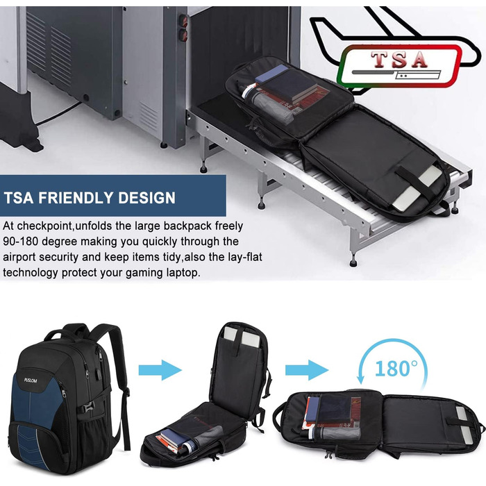 Чоловічий рюкзак 55L, водовідштовхувальний, з відділенням для ноутбука 18.4