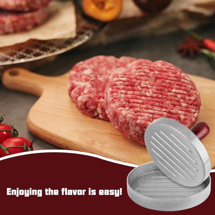 Пресс для бургерів та гамбургерів з алюмінію з антипригарним покриттям та 100 шт. паперу для випікання