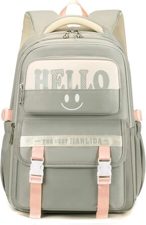 Шкільний рюкзак для дівчаток та хлопчиків-підлітків. Водостійкий рюкзак для школи, подорожей, з багатьма кишенями. (Сірий)