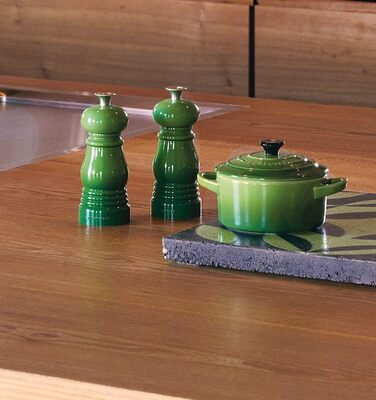 Le Creuset Mini Mill Set, Salt and Pepper Mills, ABS Plastic, Each 5 x 5 x 12.1 cm, Ceramic Grinder, Bamboo, 44900114080000
