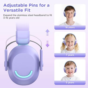 Навушники захисні дитячі Link Dream SNR 30dB, для чутливості до шуму, подорожей, навчання, 3-16 років, фіолетові