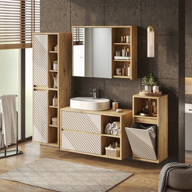 Комплект меблів для ванної кімнати Viola 61298, Дуб артизан