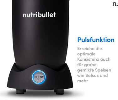 Nutribullet Pro 1200, Electric Blender, Food Processor, Smoothie Blender, Multi-Function Blender, 1200W Power, 700ml and 900ml Cups, Black, NB120MB 1200W Black