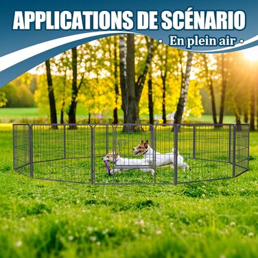 Загін для собак, комплект з 8 панелей, 80 x 60 см, зона відпочинку для собак та домашніх тварин, для використання в приміщенні та на вулиці