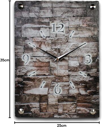 Designer wall clock made of stone (ceramic), size approximately 35x25cm, with a whisper-quiet movement (stone-masonry, quiet quartz movement)