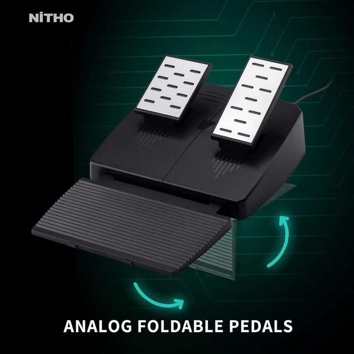 NITHO Drive Pro ONE: Ігровий кермо NITHO з педалями та перемикачем передач для PS4, PC, Xbox One, Xbox Series X|S та Switch. 270 градусів, Zero Dead Zone.
