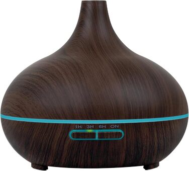 Ароматичний дифузор 300 мл - ультразвуковий зволожувач повітря з LED-підсвіткою 14 кольорів та таймером, для ароматерапії, з ефірними оліями (темно-кольоровий)