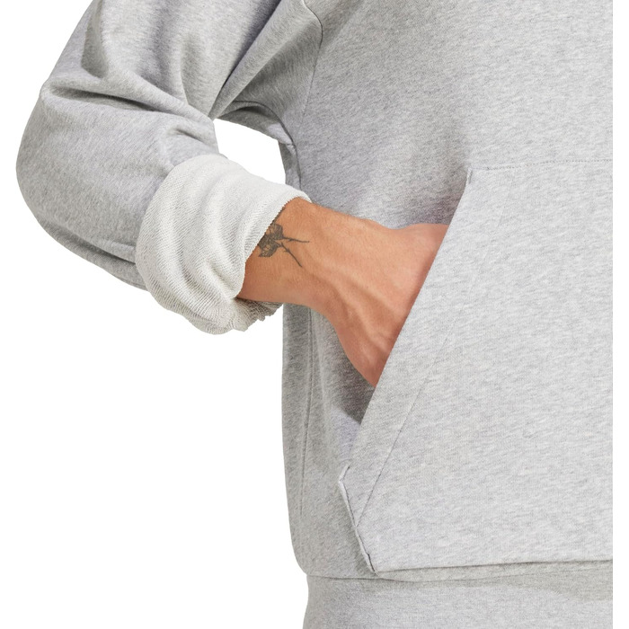 Чоловічий худі adidas Essentials Feelcozy з французьким тері, сірий меланж/чорний, розмір M