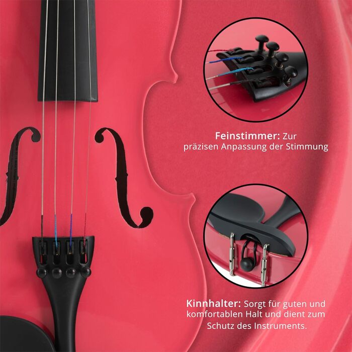 Скрябавка Cantabile VP-100PK 1/2 - Комплект для початківців: скрипка, бовтан, чохол, смола, запасні струни (рожевий)