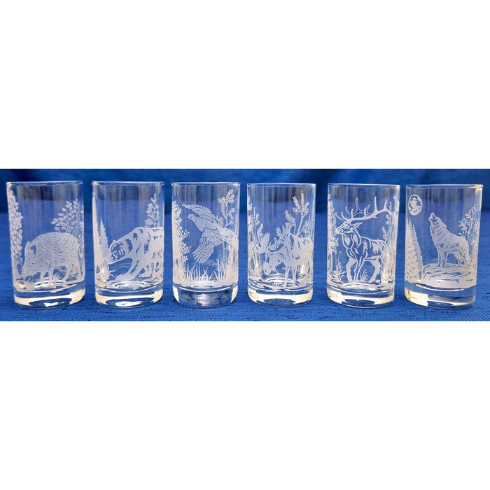Набір чарок для горілки Art-Glass Myśliwskie, прозорі, 30 мл, 6 шт.