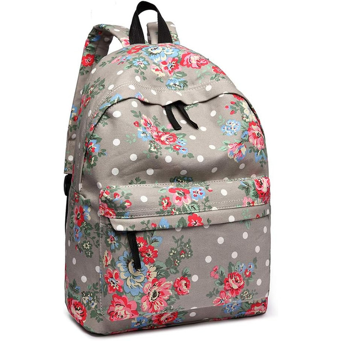 Жіночий шкільний рюкзак KONO: містка canvas-сумка для підлітка, школи, подорожей, роботи (F-gy)